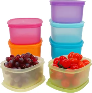7PCS Food Storage Containers with Lids,Reusable Plastic Airtight Food Storage Containers for Fridge,Ideal for Lunch Meal Prep,Leftovers,and Kitchen Organization,Freezer Safe (3.75 Cup)