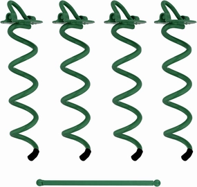 7Penn Spiral Ground Anchors - 10 Inch Tent Stakes Heavy Duty Ground Screw Anchor Twist Stakes, 4 Pack