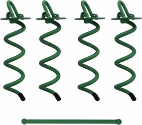 7Penn Spiral Ground Anchors - 8 Inch Tent Stakes Heavy Duty Ground Screw Anchor Twist Stakes, 4 Pack