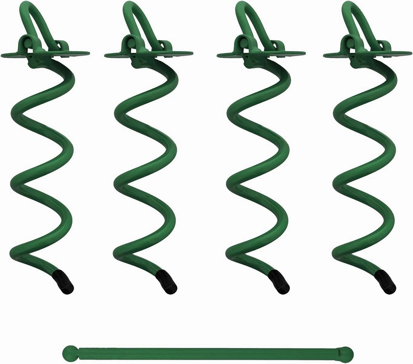 7Penn Spiral Ground Anchors - 8 Inch Tent Stakes Heavy Duty Ground Screw Anchor Twist Stakes, 4 Pack