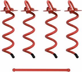7Penn Spiral Ground Anchors - 8 Inch Tent Stakes Heavy Duty Ground Screw Anchor Twist Stakes, 4 Pack