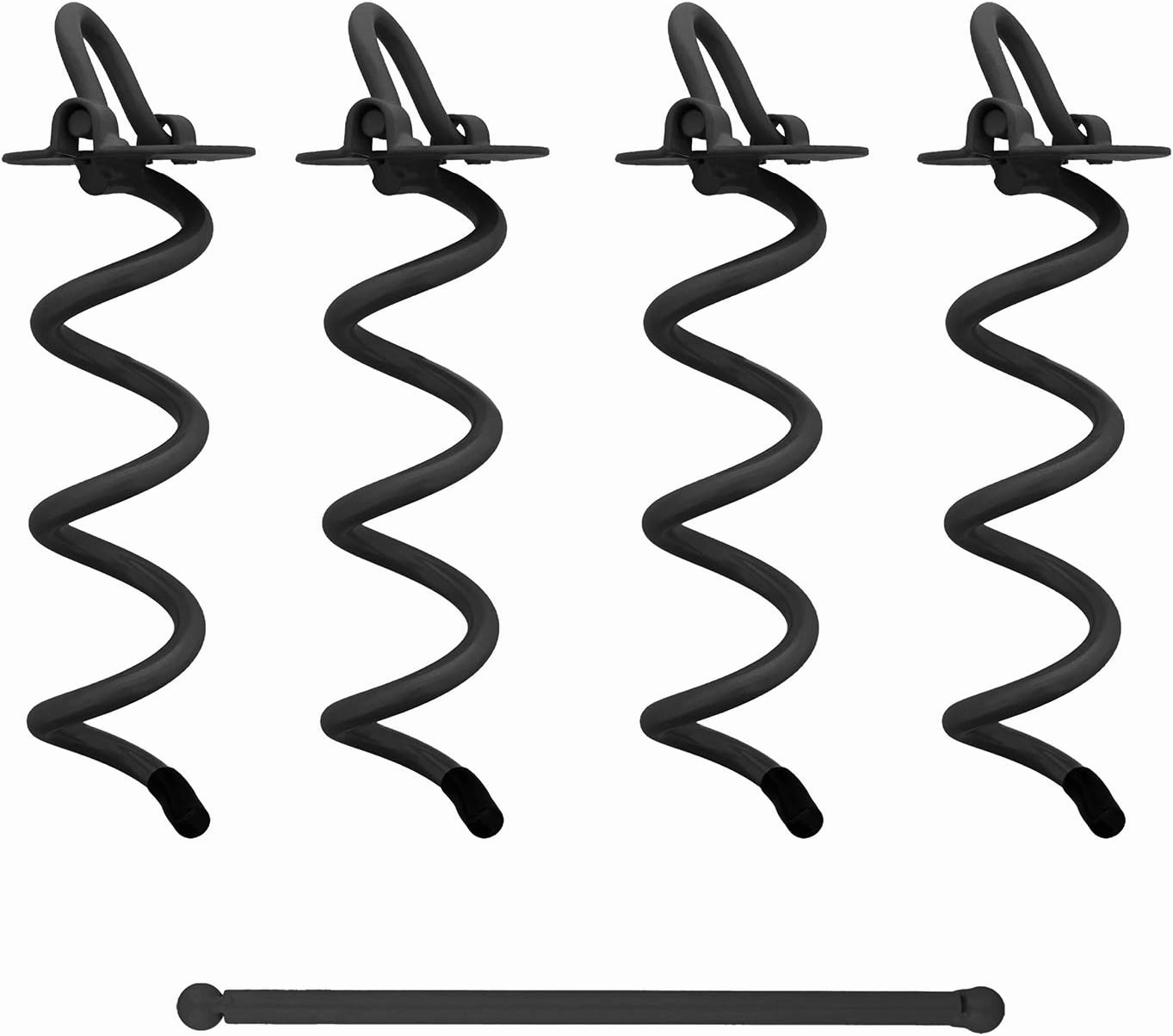 7Penn Spiral Ground Anchors - 8 Inch Tent Stakes Heavy Duty Ground Screw Anchor Twist Stakes, 4 Pack