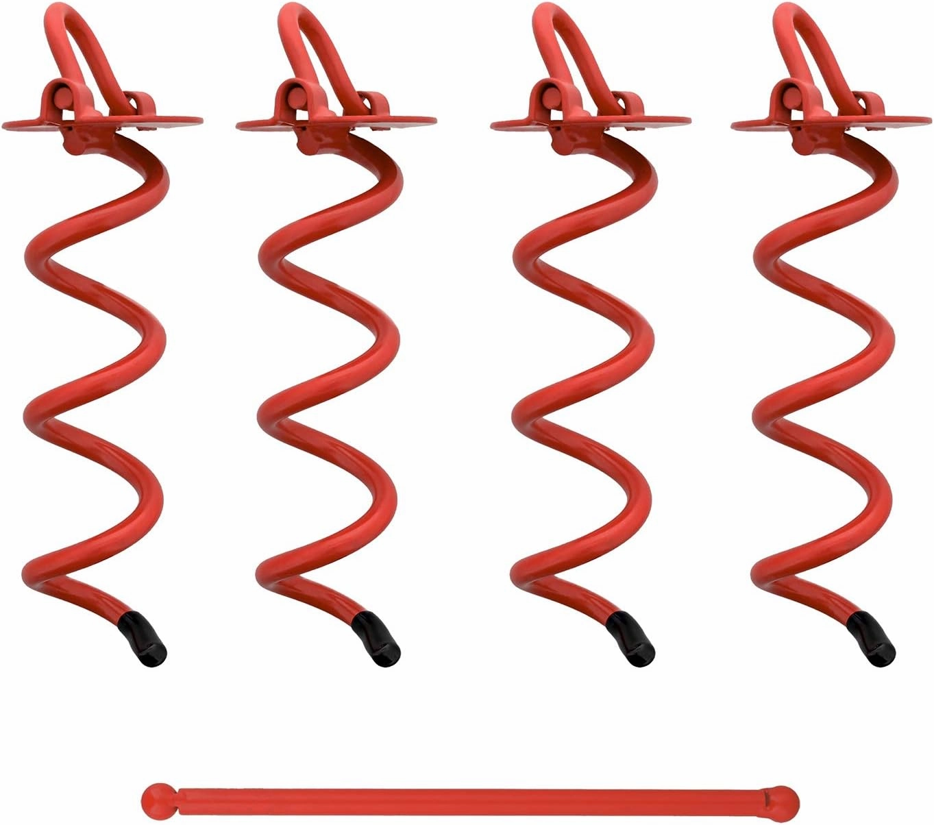 7Penn Spiral Ground Anchors - 8 Inch Tent Stakes Heavy Duty Ground Screw Anchor Twist Stakes, 4 Pack