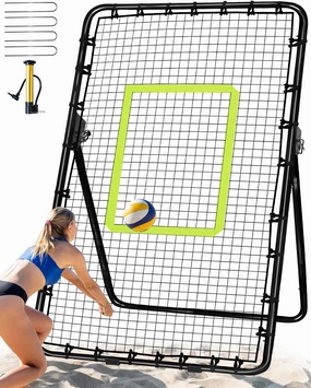 7x4FT Volleyball Rebounder Net Set with Training Accessories, Portable Volleyball Bounce Back with 5 Adjustable Angles and Easy Set Up for Baseball, Soccer & Lacrosse Practice with Carry Bag