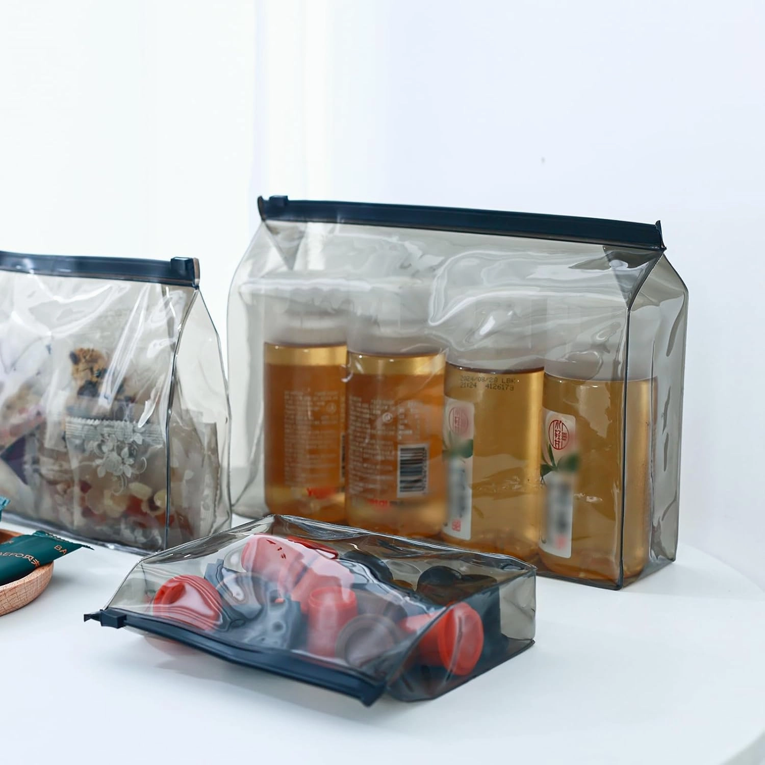 80 Pack Mini Clear Makeup Bag Organizer Cosmetic Zipper Pouch Small Travel Pouches for Toiletries Transparent EVA Reusable Wash Bags Waterproof Plastic Clear Gift Bags Bulk, 5.9” x 5.1” x 1.45”