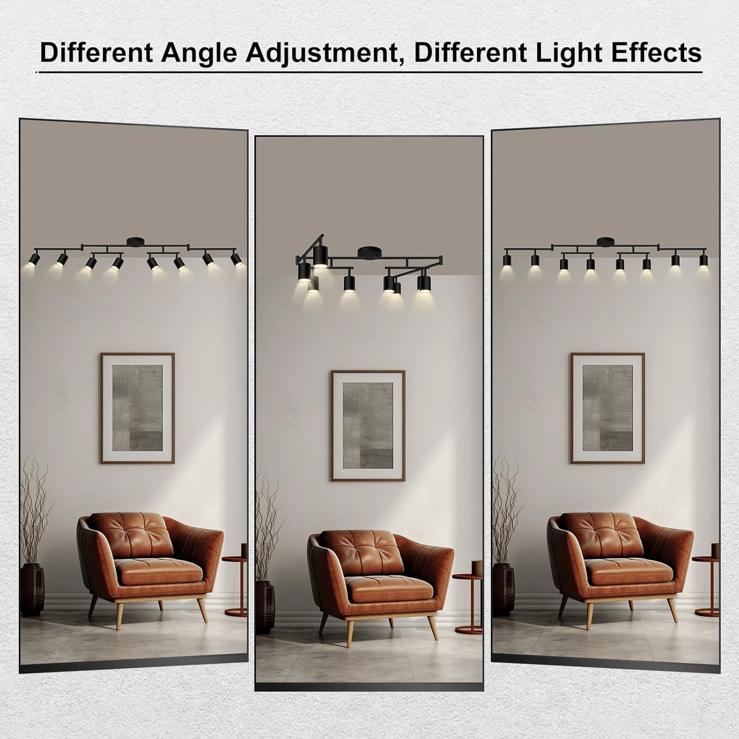 8 Light Track Lighting Fixtures Ceiling, Matte Black Kichen Track Lighting Fixtures, Rotatable Light Heads, Adjustable Modern LED Track Lights for Kitchen/Hallway, No GU10 Bulb