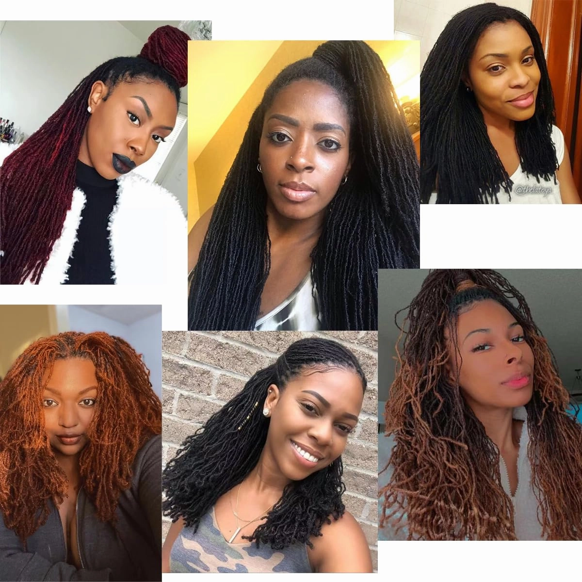 8 Pack Pre-Looped Micro Locs Super Lightweight Mini Fuax Locs Crochet Hair Sisterlocks Synthetic braids Dreadlock Extensions (27#, 18 Inch)