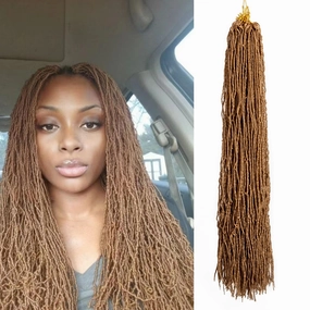 8 Pack Pre-Looped Micro Locs Super Lightweight Mini Fuax Locs Crochet Hair Sisterlocks Synthetic braids Dreadlock Extensions (27#, 18 Inch)