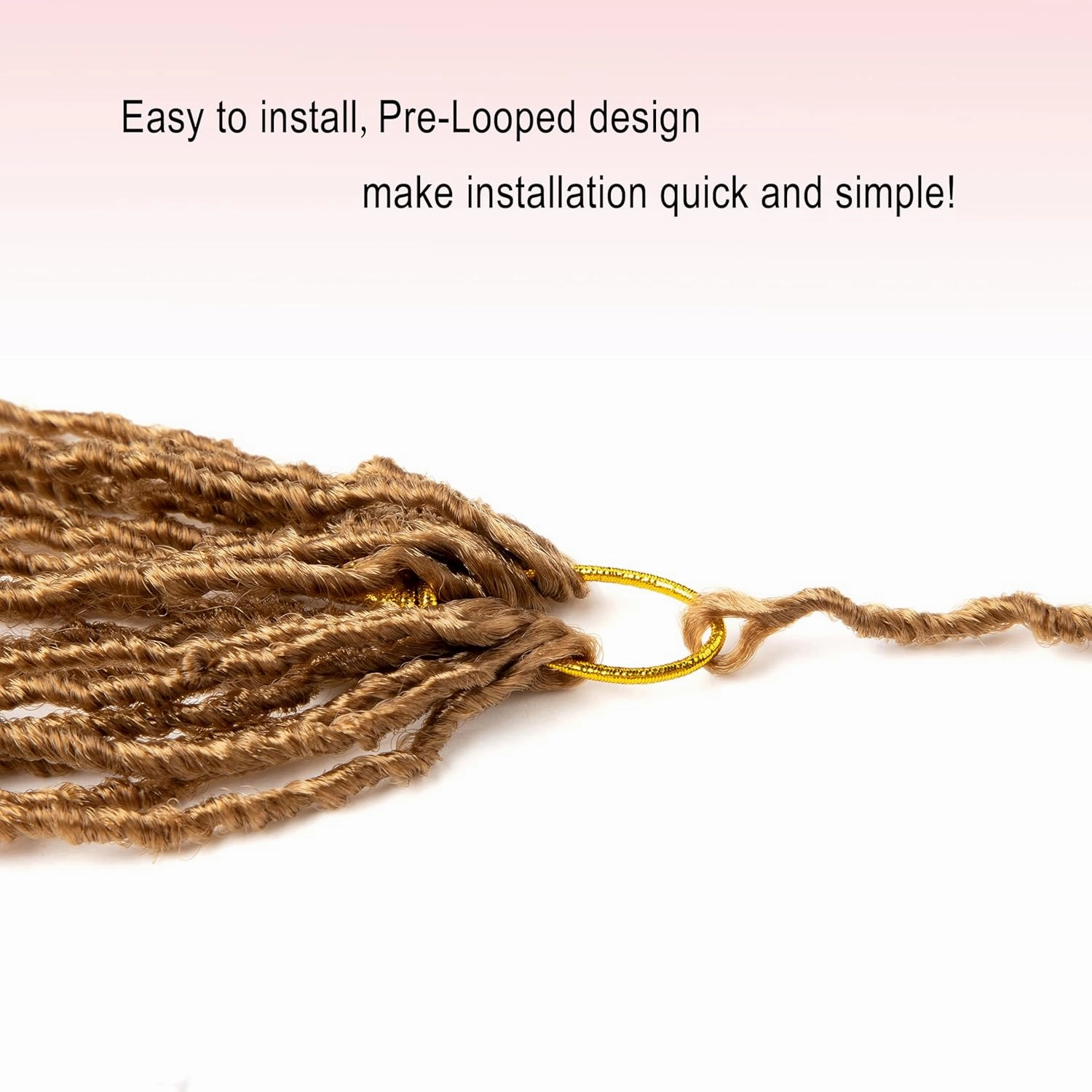 8 Pack Pre-Looped Micro Locs Super Lightweight Mini Fuax Locs Crochet Hair Sisterlocks Synthetic braids Dreadlock Extensions (27#, 18 Inch)