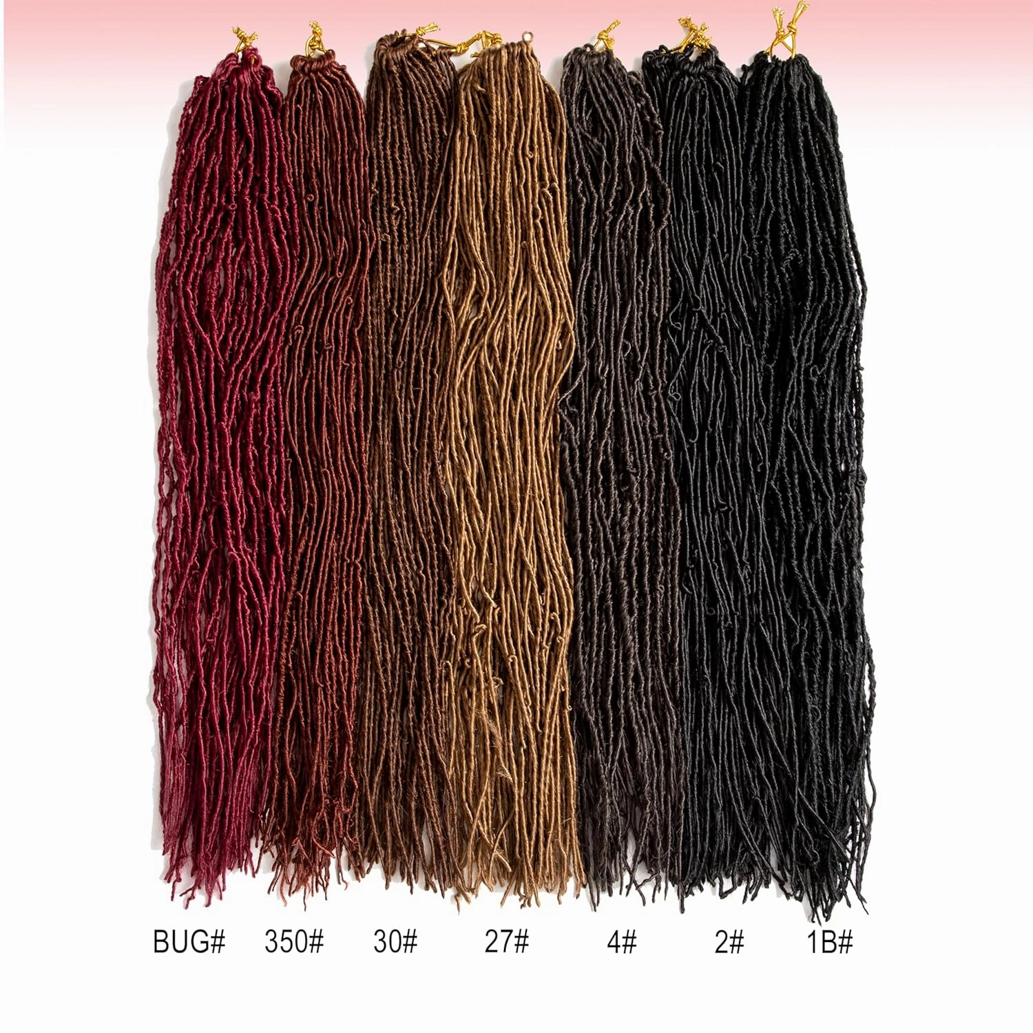 8 Pack Pre-Looped Micro Locs Super Lightweight Mini Fuax Locs Crochet Hair Sisterlocks Synthetic braids Dreadlock Extensions (27#, 18 Inch)