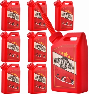 8-Pack Race Car Cups with Straws and Lids, 11 oz Kids Party Favor Cups, Red Petrol Tank Drinking Cups for Racing Car Theme Birthday Party Supplies Party Decorations