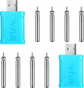 8 Pcs Fishing Bobbers Battery Rechargeable and 2 Pcs Float Battery Charger Lighted up Night Bobber Batteries Night Fishing Accessories Tackles
