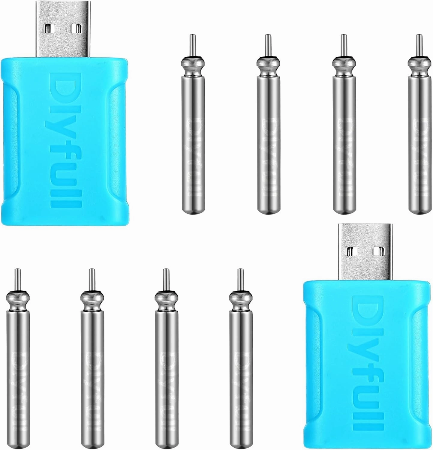 8 Pcs Fishing Bobbers Battery Rechargeable and 2 Pcs Float Battery Charger Lighted up Night Bobber Batteries Night Fishing Accessories Tackles