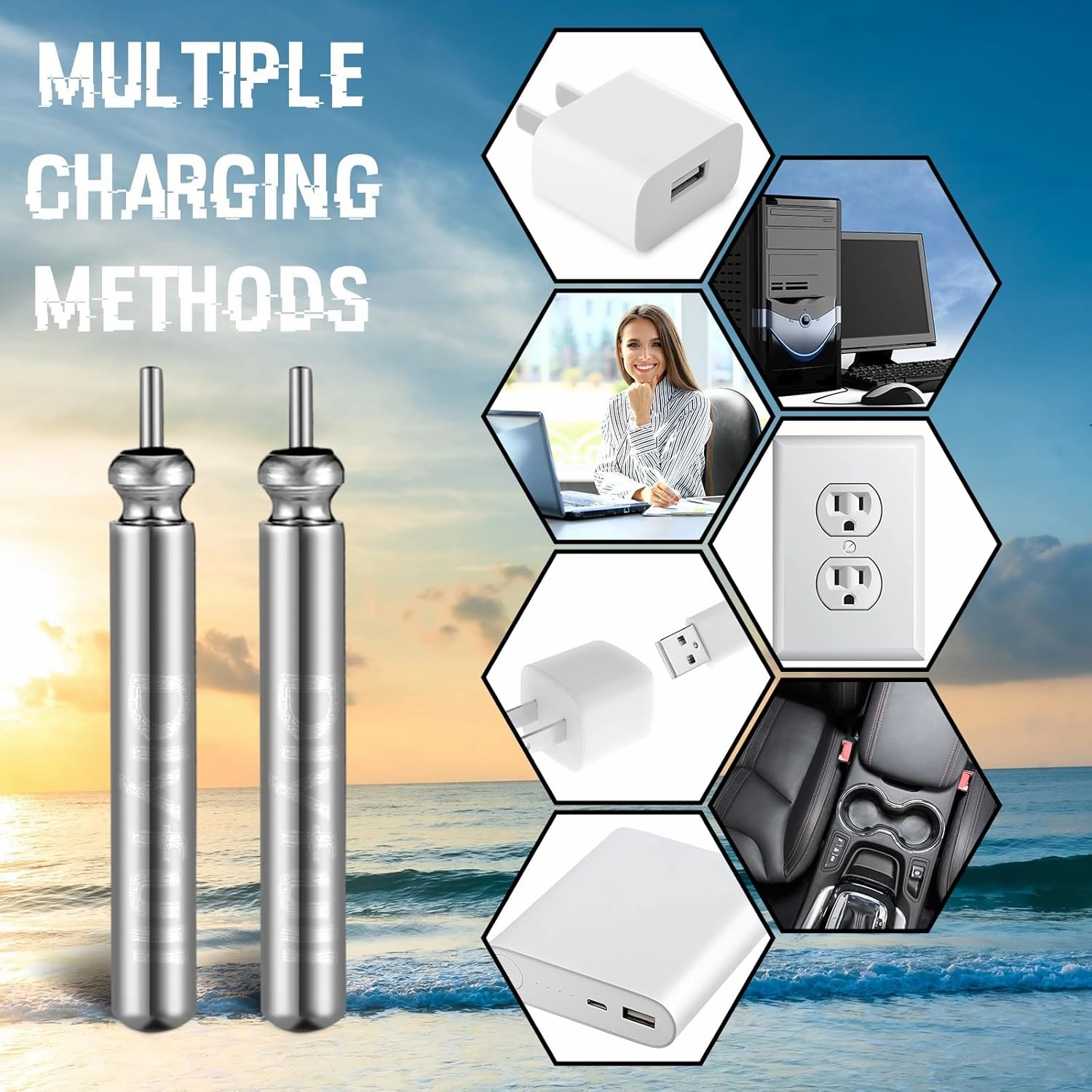 8 Pcs Fishing Bobbers Battery Rechargeable and 2 Pcs Float Battery Charger Lighted up Night Bobber Batteries Night Fishing Accessories Tackles