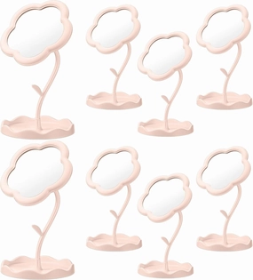 8 Pcs Flower Shaped Mirror Spa Party Makeup Mirror Sleepover Party Favor for Spa Sleepover Slumber Birthday