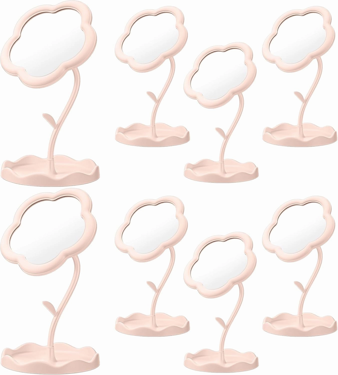 8 Pcs Flower Shaped Mirror Spa Party Makeup Mirror Sleepover Party Favor for Spa Sleepover Slumber Birthday