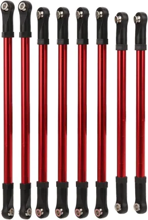 8Pcs Metal Bar Set for 313MM Wheel Base, Compatible with Crawler 1/10 Remote Control Car, Aluminum Alloy and Flexible Plastic Head