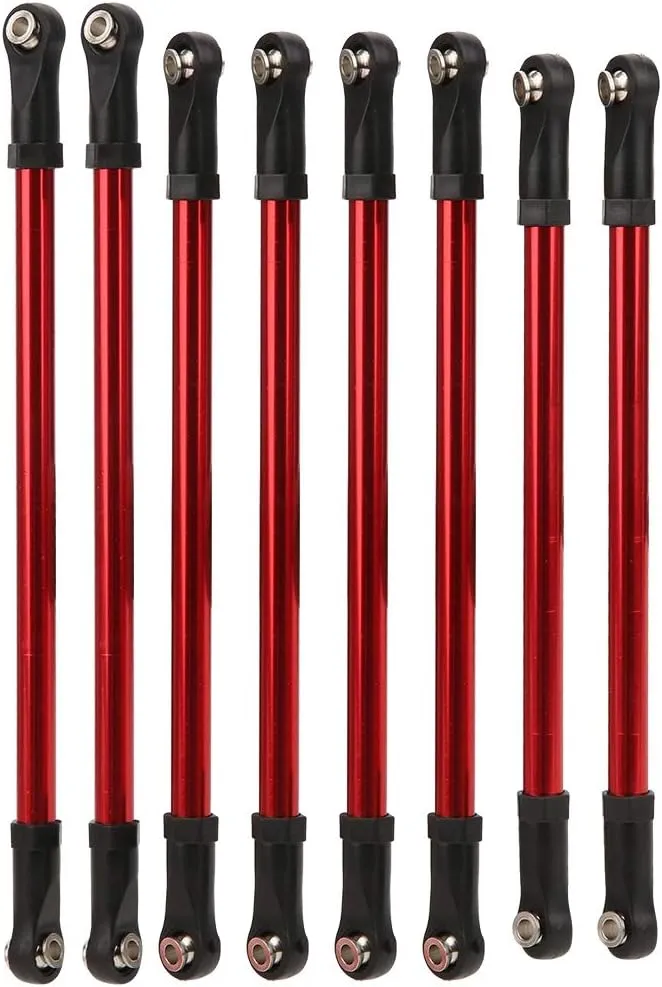 8Pcs Metal Bar Set for 313MM Wheel Base, Compatible with Crawler 1/10 Remote Control Car, Aluminum Alloy and Flexible Plastic Head