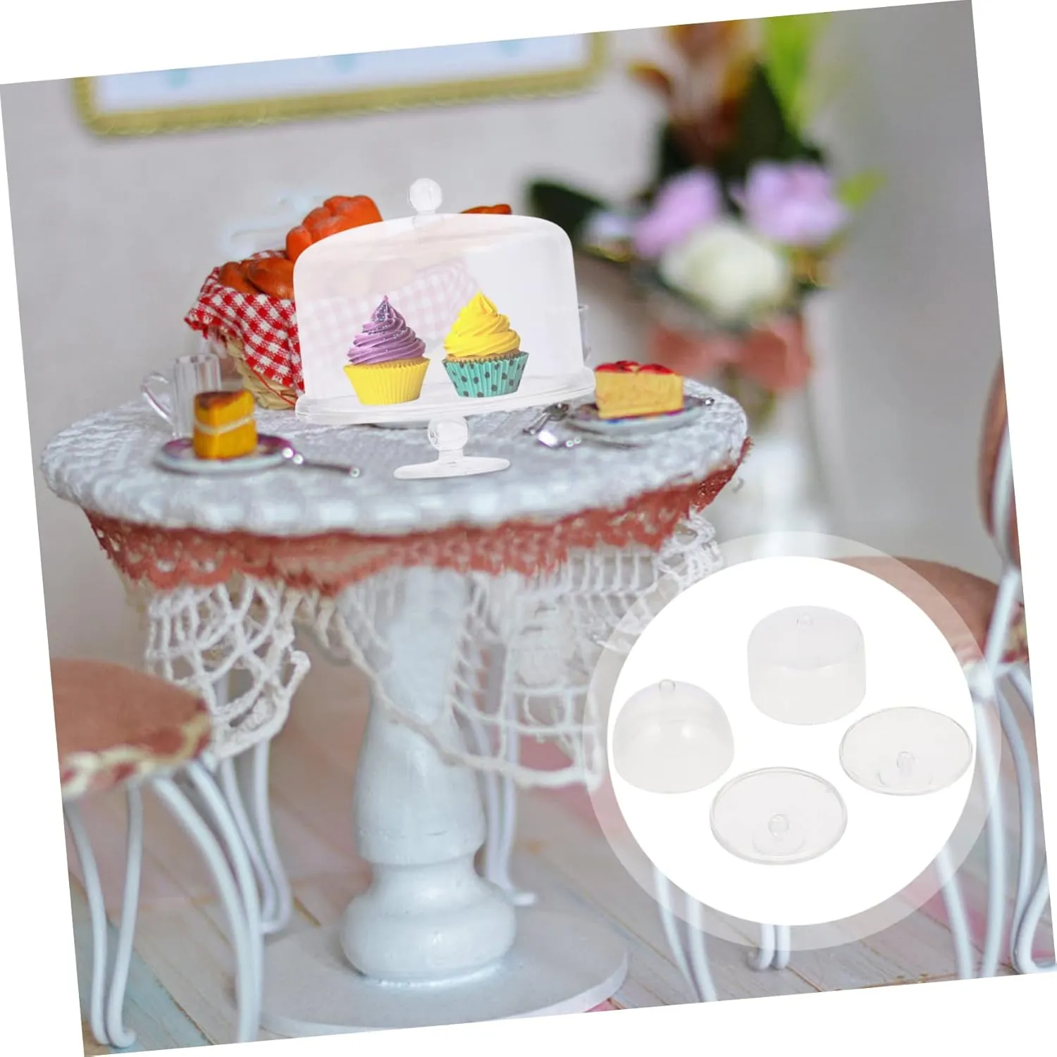 8pcs Mini Cake Stands Dollhouse Accessories for Creative Scenes Compact Display for Miniatures for Graduations and Model
