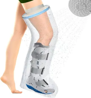 Adult Leg cast Protector for Shower, Waterproof Shower Bandage and Cast Cover Full Leg Watertight Protection to Broken Leg, Knee, Foot, Ankle Wound, Burns 100% Reusable (Full Leg 43.5"20"9.8")