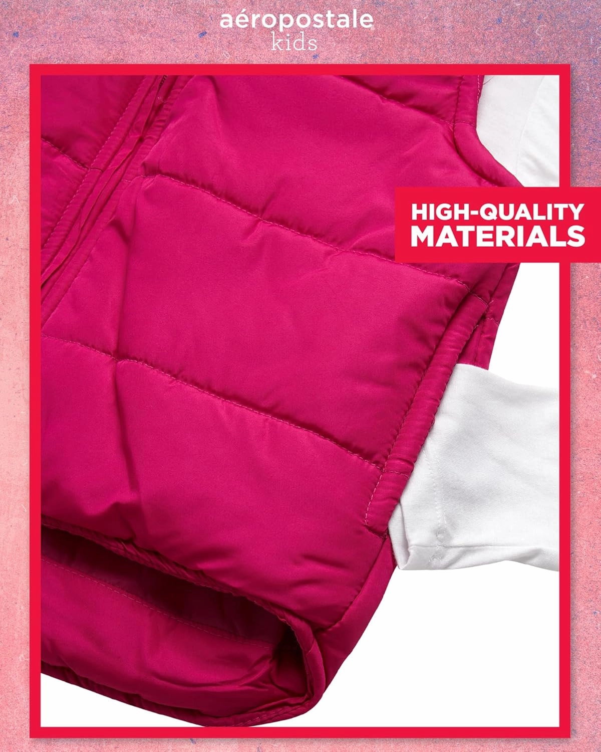 AEROPOSTALE Girls' Jogger Set - 3 Piece Girls Long Sleeve Shirt, Puffer Vest and Jogger Pants with Applique Patches (4-12)