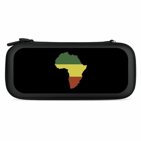 Africa Map Flag Portable Compatible with Switch Carrying Case Protector Bag with 15 Games Accessories Black-Style