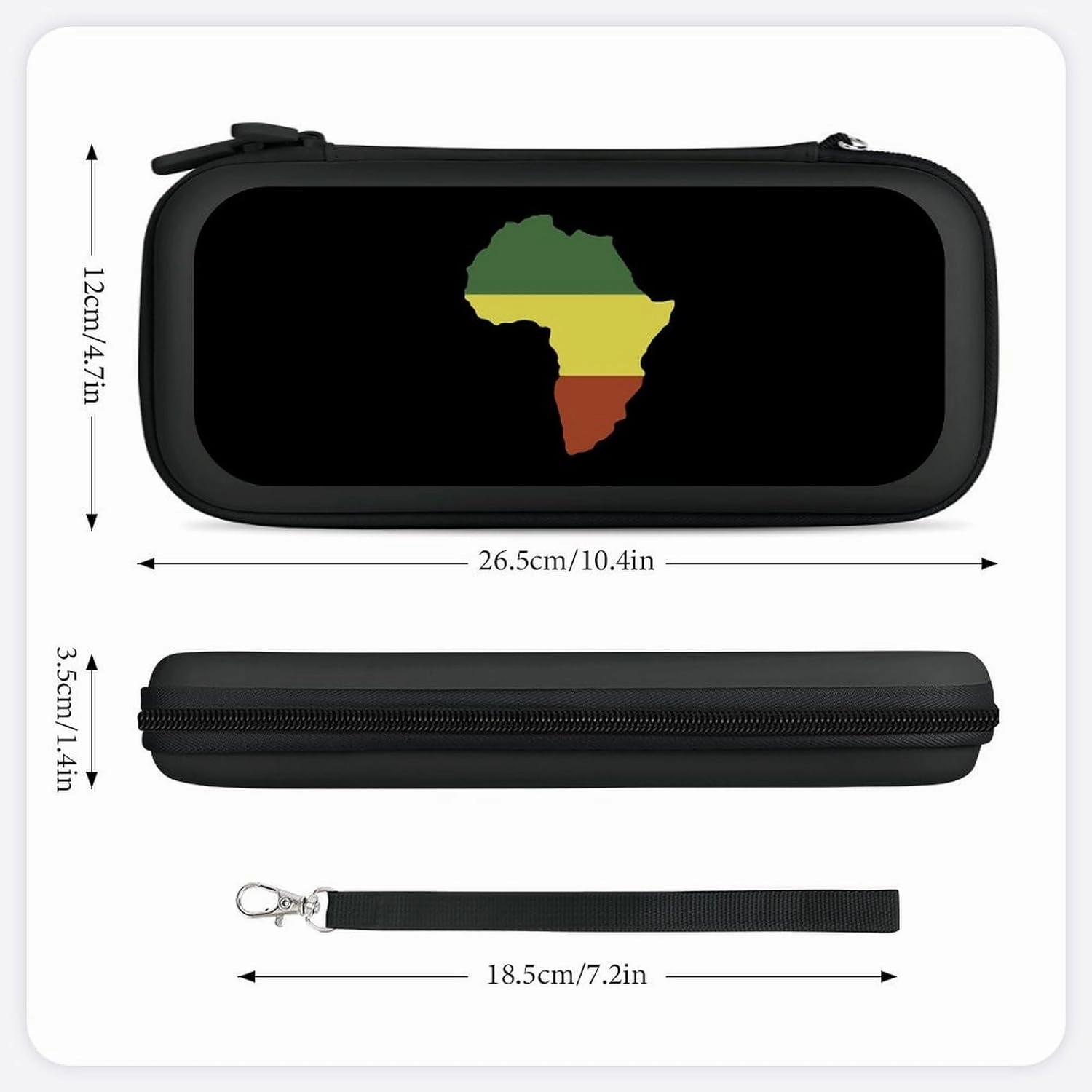 Africa Map Flag Portable Compatible with Switch Carrying Case Protector Bag with 15 Games Accessories Black-Style