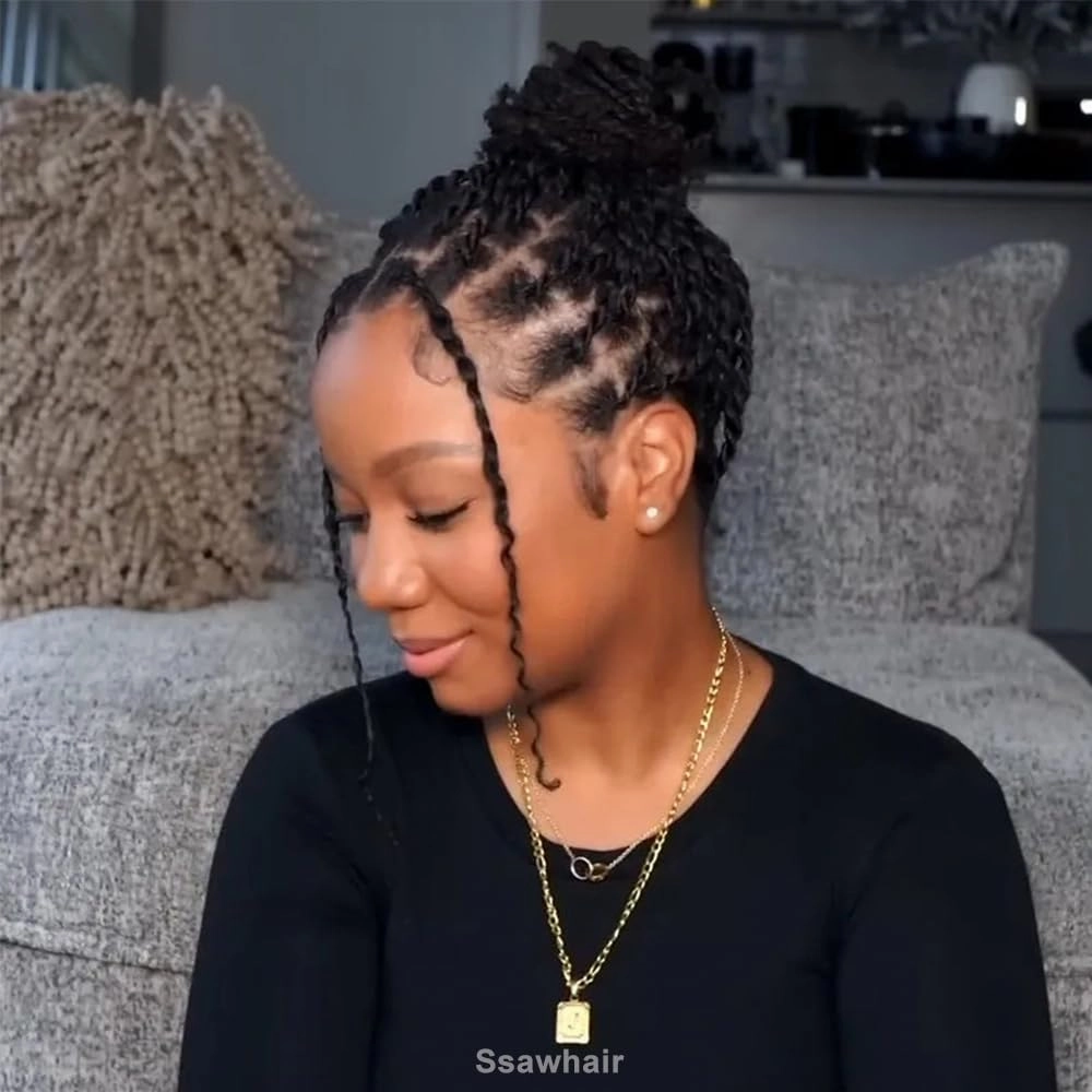 Afro Kinky Curly Human Hair Bulk Springy Twist Hair Extensions For Twist Braiding Locs Hair Pre-Separated Springy Afro Twist Human Hair Extensions 18 Inch 200g