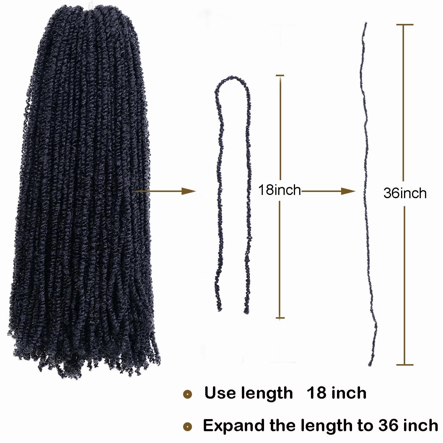Aipin Pre-Twisted Passion Twist Hair mini Yanky Passion Twist Crochet Hair(18 nch 8Pack 1#)