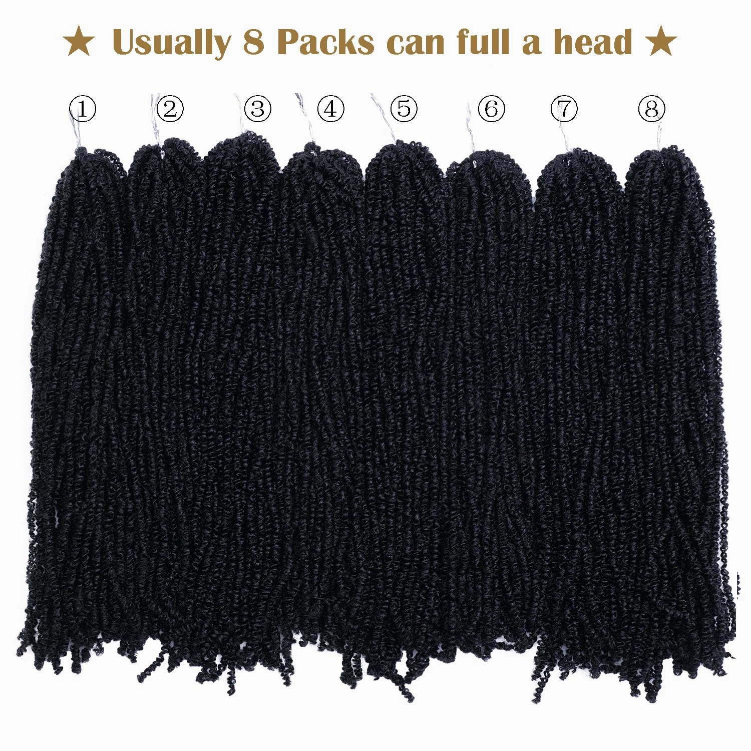 Aipin Pre-Twisted Passion Twist Hair mini Yanky Passion Twist Crochet Hair(18 nch 8Pack 1#)