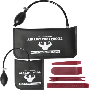 Air Wedge Bag, Professional Air Wedge Pump Leveling Kit & Alignment Tool, Commercial Grade Inflatable Shim Bag with 4 Tools - 2 pcs Different Sizes Air Wedge