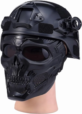 Airsoft Helmet and Mask, Tactical Full Face Skull Mask, Military Paintball Helmet with NVG Mount,and Side Rail - Complete Airsoft Gear