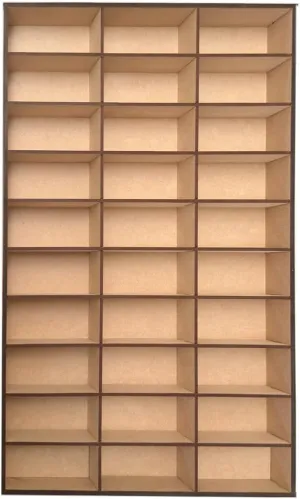 ALEJANDRO CORTES – Display Case for 1:64 Die-cast Cars | Wall-Mounted MDF Shelf – Collector Organizer for Mini Cars, Toy Trucks & Dioramas – Storage Display (30 Slots)