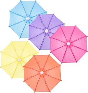 Alipis Mini Umbrella Colorful Doll Umbrella 43cm Drink Umbrellas Cocktail Picks DIY Umbrella Ornament Decorations Dollhouse Cute Tiny Mini Parasol Photo Props 5Pcs