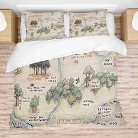 Allenjoy Twin Size Honey-Loving Bear Comforter Set Children's Literature Bed Bedding Sets Bedroom Decor with 1 Pillow Sham SC00076-005