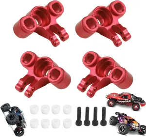 Alloy Front & Rear RC Axle Carriers Knuckle Arm for Mini E-Revo 1/16 71054 71076 Slash 70054 Summit 72054, Alloy Front Rear Axle Carriers Upgrades Parts Replacement #7034 (Red)