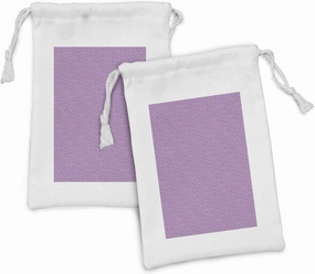Ambesonne Abstract Fabric Pouch Set of 2, Repeating Dots Wavy Stripes Connected in Pastel Tones Illustration, Small Drawstring Bag for Toiletries Masks and Favors, 9" x 6", Pale Lilac Multicolor