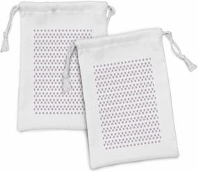 Ambesonne Floral Fabric Pouch Set of 2, Repetitive Minimalist Flowery Ornaments in Monochrome Style on Plain Background, Small Drawstring Bag for Toiletries Masks and Favors, 9" x 6", Mauve and White