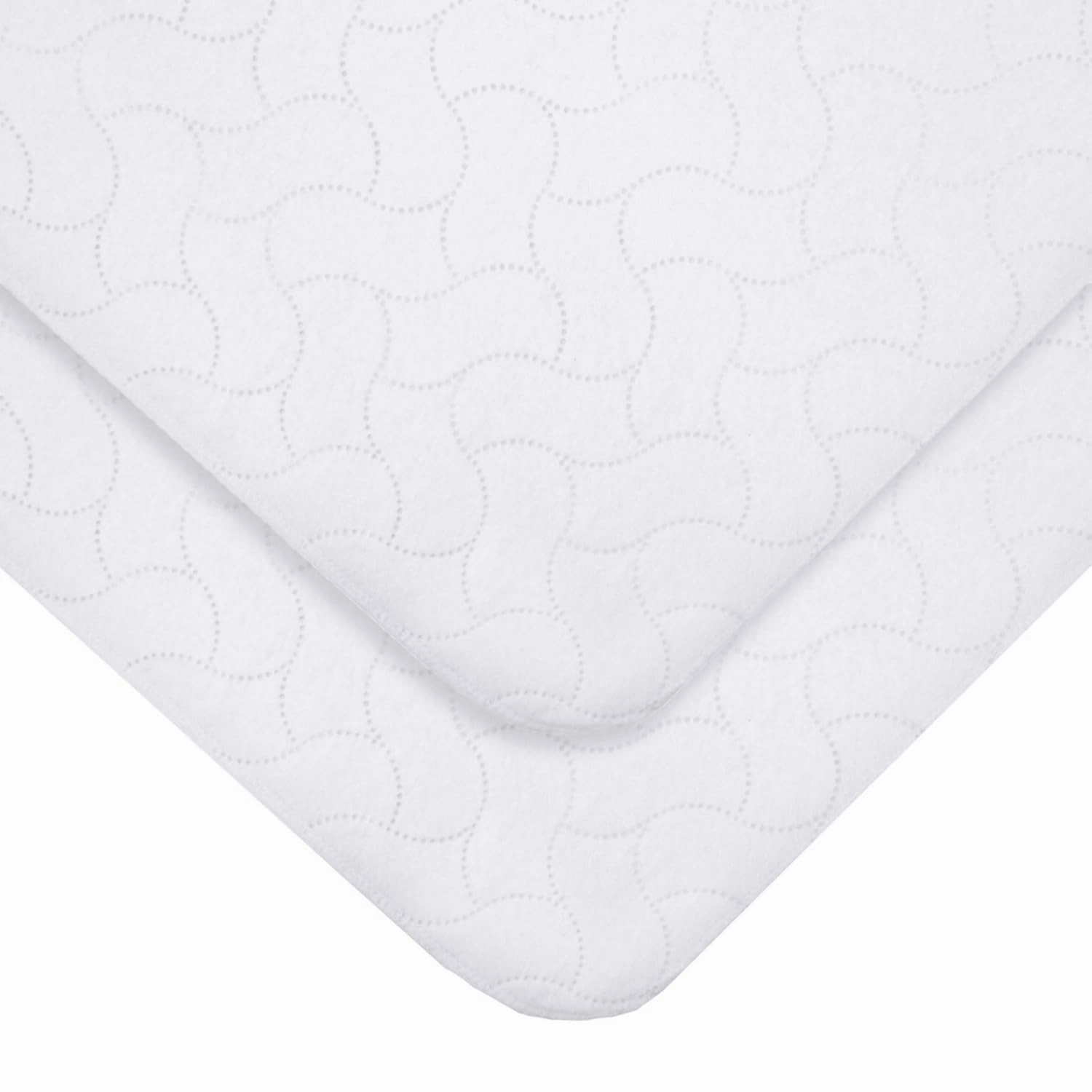 American Baby Company 2 Pack Waterproof Quilt-Like Flat Reusable Multi-use Protective Mattress Pad Cover for Babies, Adults and Pets, White