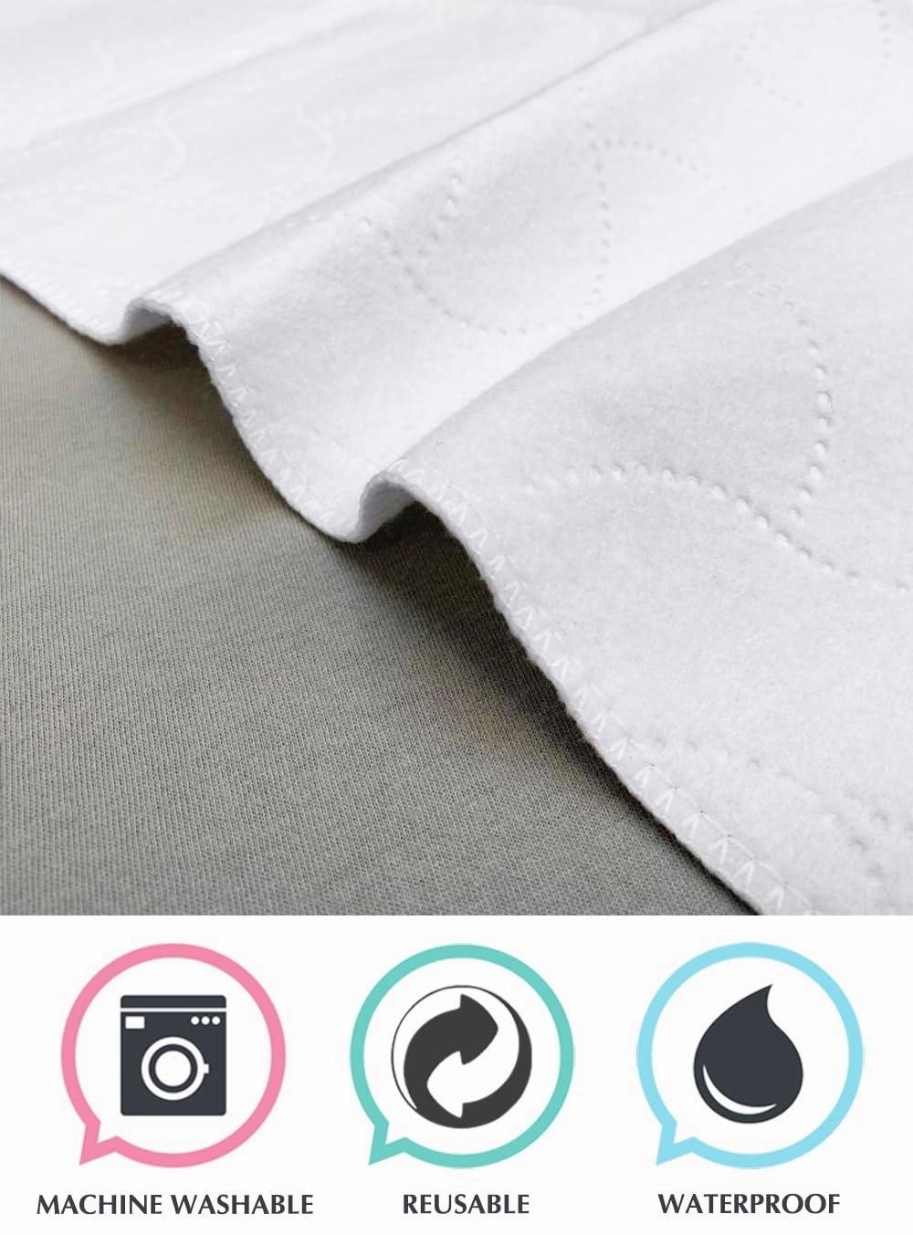 American Baby Company 2 Pack Waterproof Quilt-Like Flat Reusable Multi-use Protective Mattress Pad Cover for Babies, Adults and Pets, White