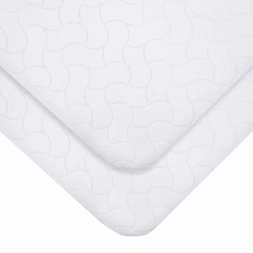American Baby Company 2 Pack Waterproof Quilt-Like Flat Reusable Multi-use Protective Mattress Pad Cover for Babies, Adults and Pets, White