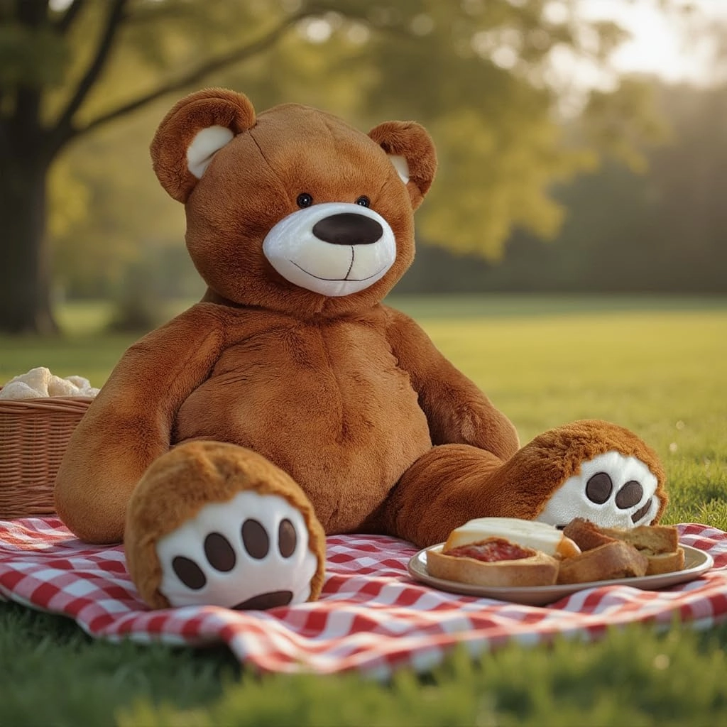 Anico 59" Tall (5 Foot) Giant Plush Bear, Stuffed Animal, Medium Brown Teddy Bear with Smiling Face. Premium Stuffed Toy Teddy Bear, Perfect for Girlfriend, Kids, Valentine's Day, Christmas!