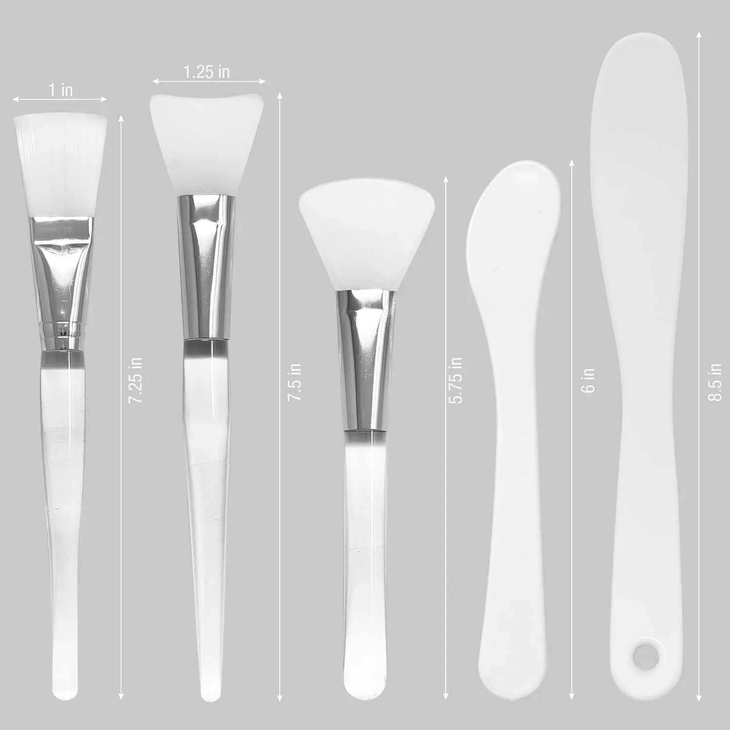 APPEARUS Silicone Facial Mask Mixing Bowl 6-Piece Set – 1 Bowl, Brushes, and Spatulas – Food-Grade, Heat-Resistant Facial Mask Mixing Kit for Spa and DIY Skincare (Dark Gray - 6-Pcs)