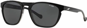 Arnette An4203 Groove Rectangular Sunglasses, Black On Translucent Clear/Grey, 55 mm