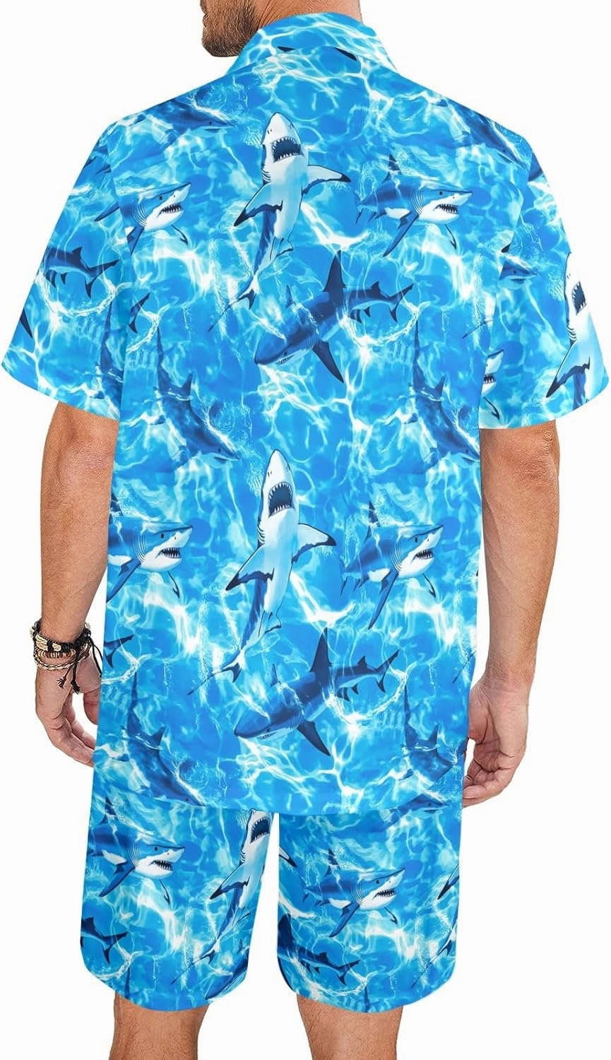 Artsadd 80s 90s Outfit for Men Hawaiian Shirt and Shorts Set Beach Party Outfits