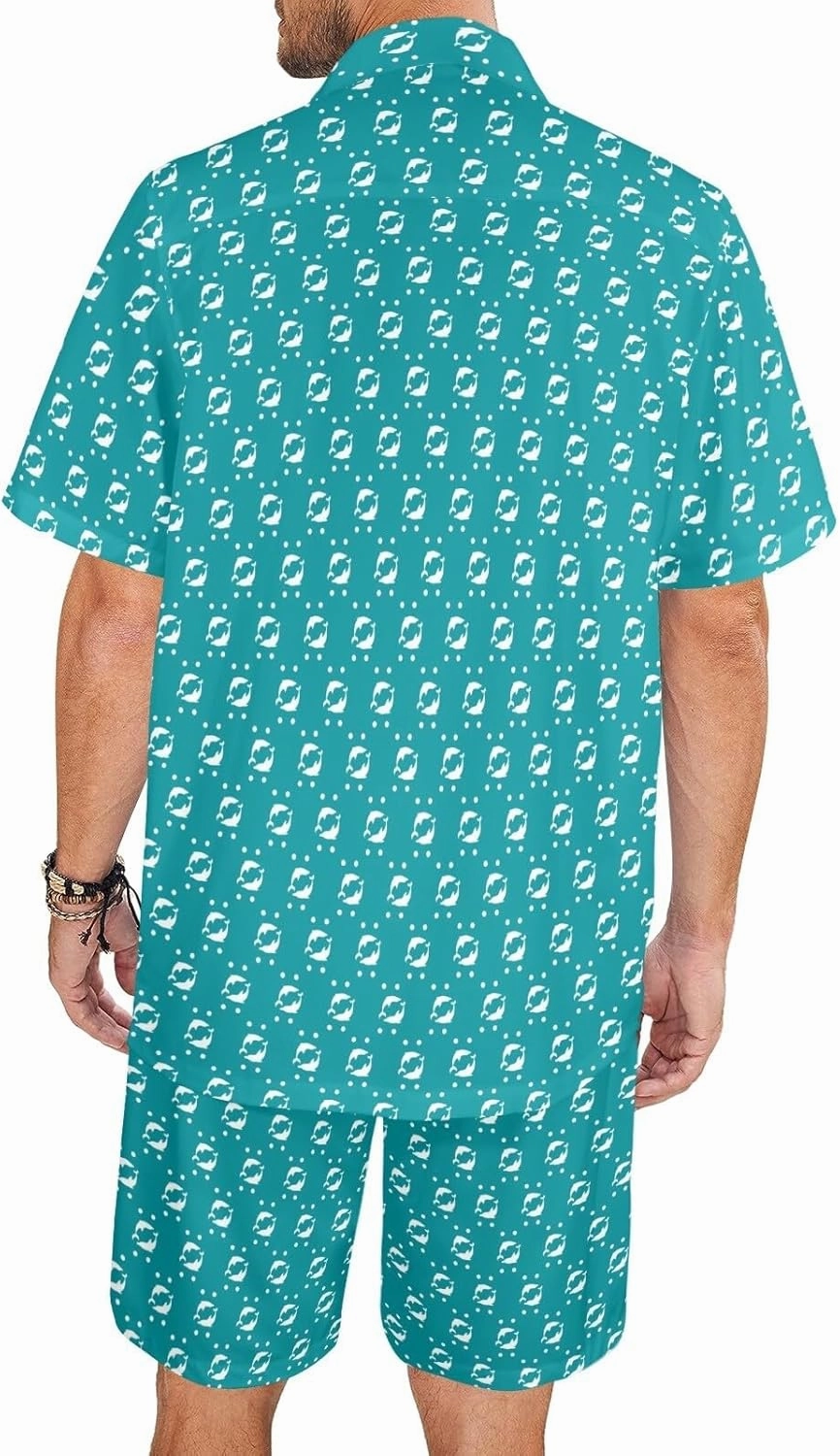 Artsadd 80s 90s Outfit for Men Hawaiian Shirt and Shorts Set Beach Party Outfits
