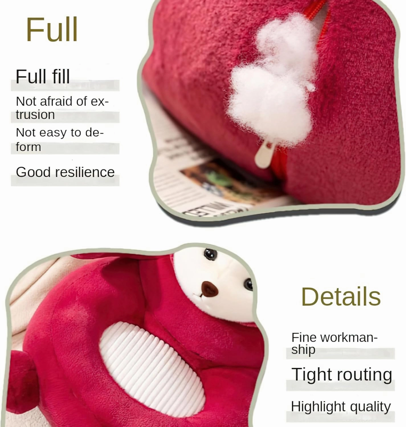 as Comfortable as Bean Bag Chairs for Kids Toddler Couch，as Comfortable as a Rocking Chair Kids Chairs for Toddler(Red Bear)