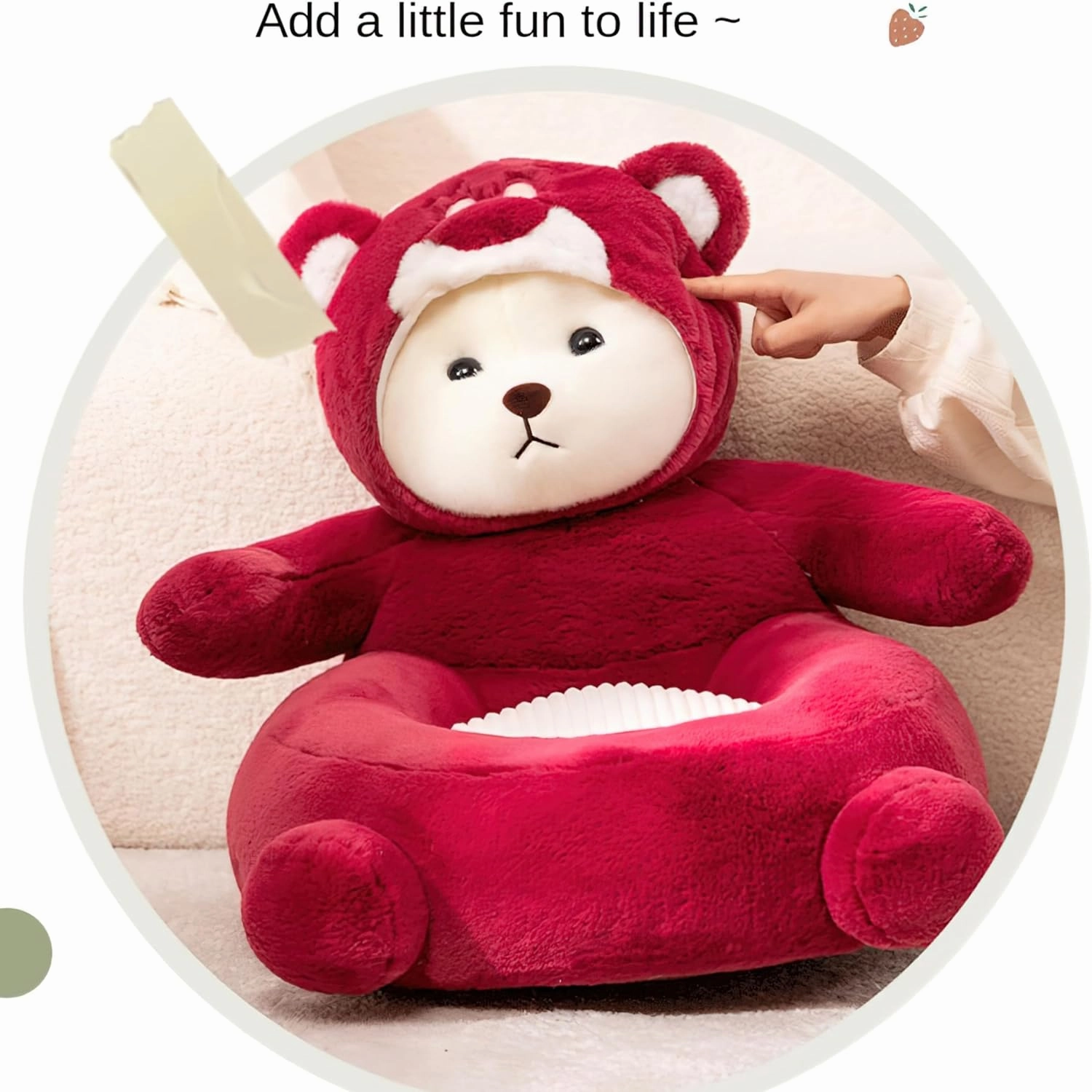 as Comfortable as Bean Bag Chairs for Kids Toddler Couch，as Comfortable as a Rocking Chair Kids Chairs for Toddler(Red Bear)