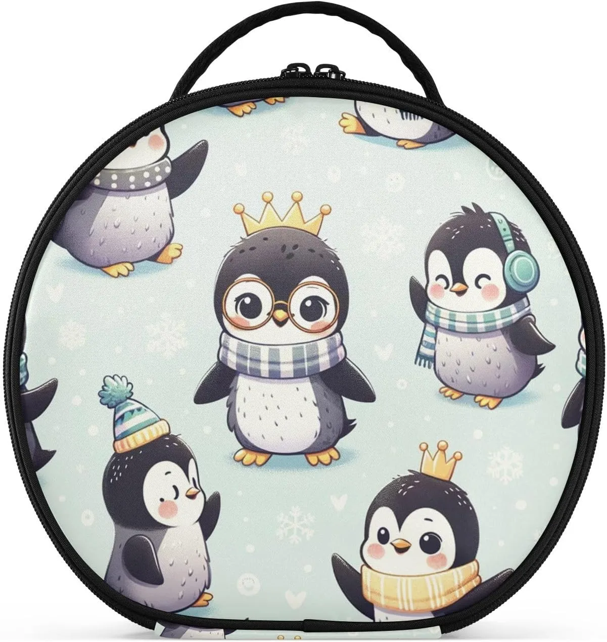 Augenstern Travel Makeup Bag Cosmetic Bag Cute-emperor-penguin-snowflake Girl Portable Organizer Makeup Train Case Women Toiletry Bag