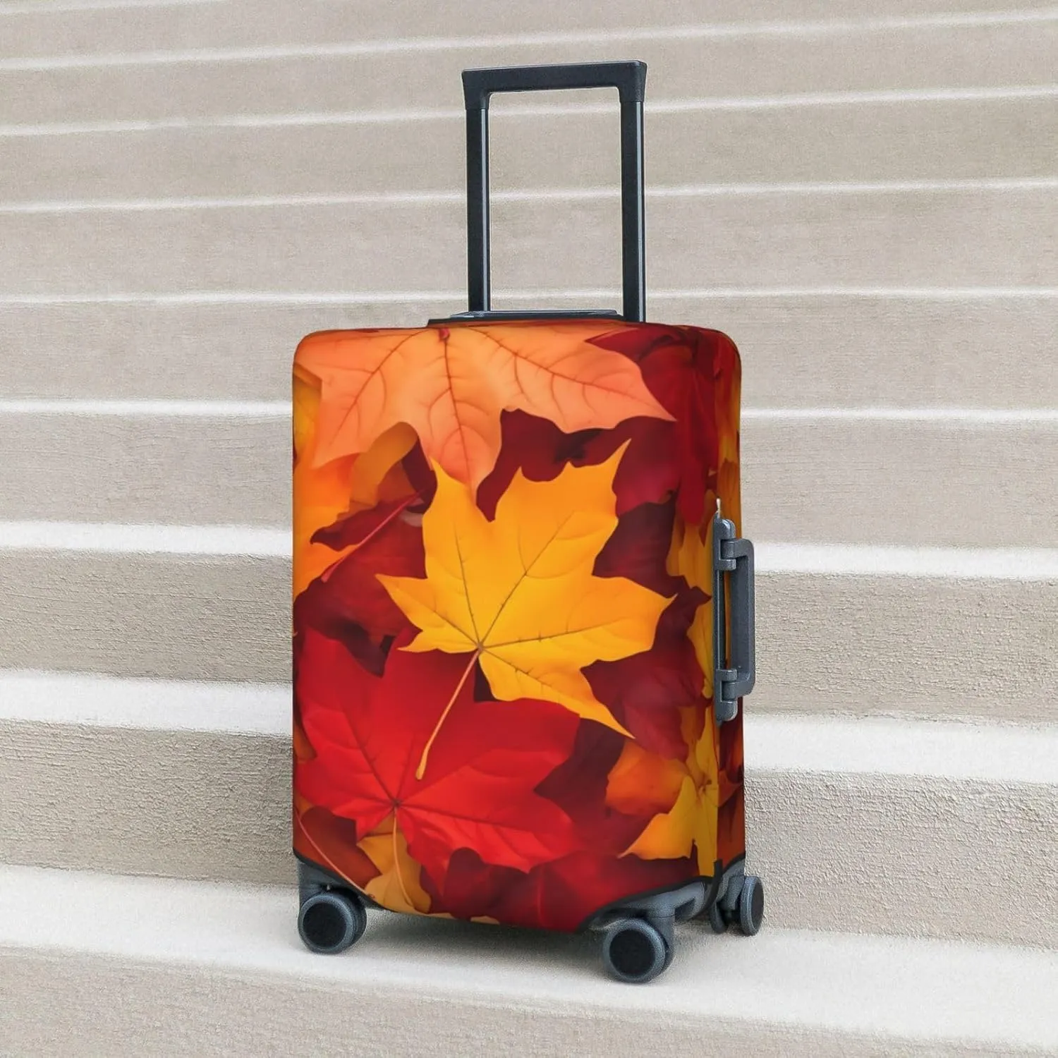 Autumn Leaves Fall Travel Luggage Suitcase Cover, Washable Suitcase Covers Elastic, M - Fits 22-24 inch luggage